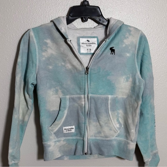 Abercrombie Kids Girls Full Zip Up Blue Tie Dye Jacket size 9/10. - Picture 2 of 8